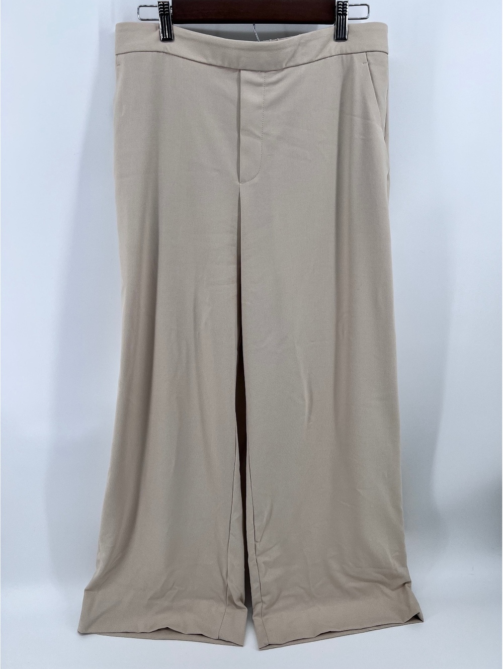 Banana Republic Hayden Wide-Leg Pants Size 12 High Rise Beige Stretch Trousers